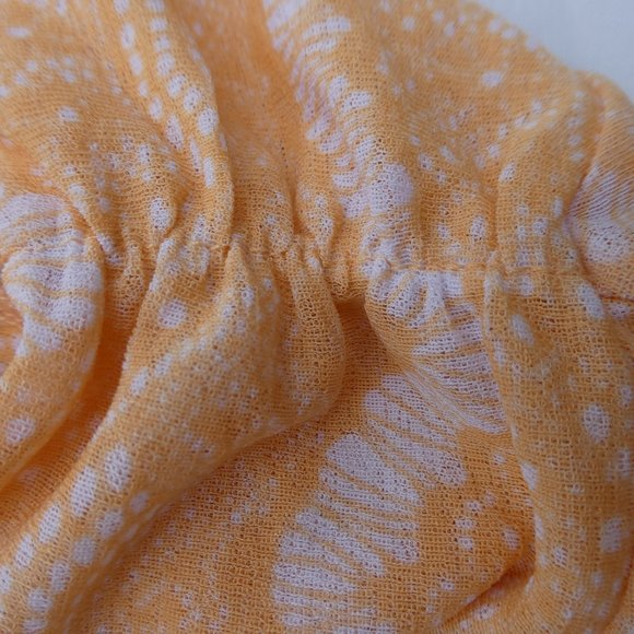 Bogner Mesh Mock Neck Top Stretchy Lite Geo Crystal Logo Light Peach Vintage M - Picture 4 of 9